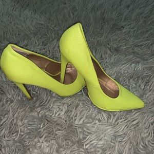 Green neon heels